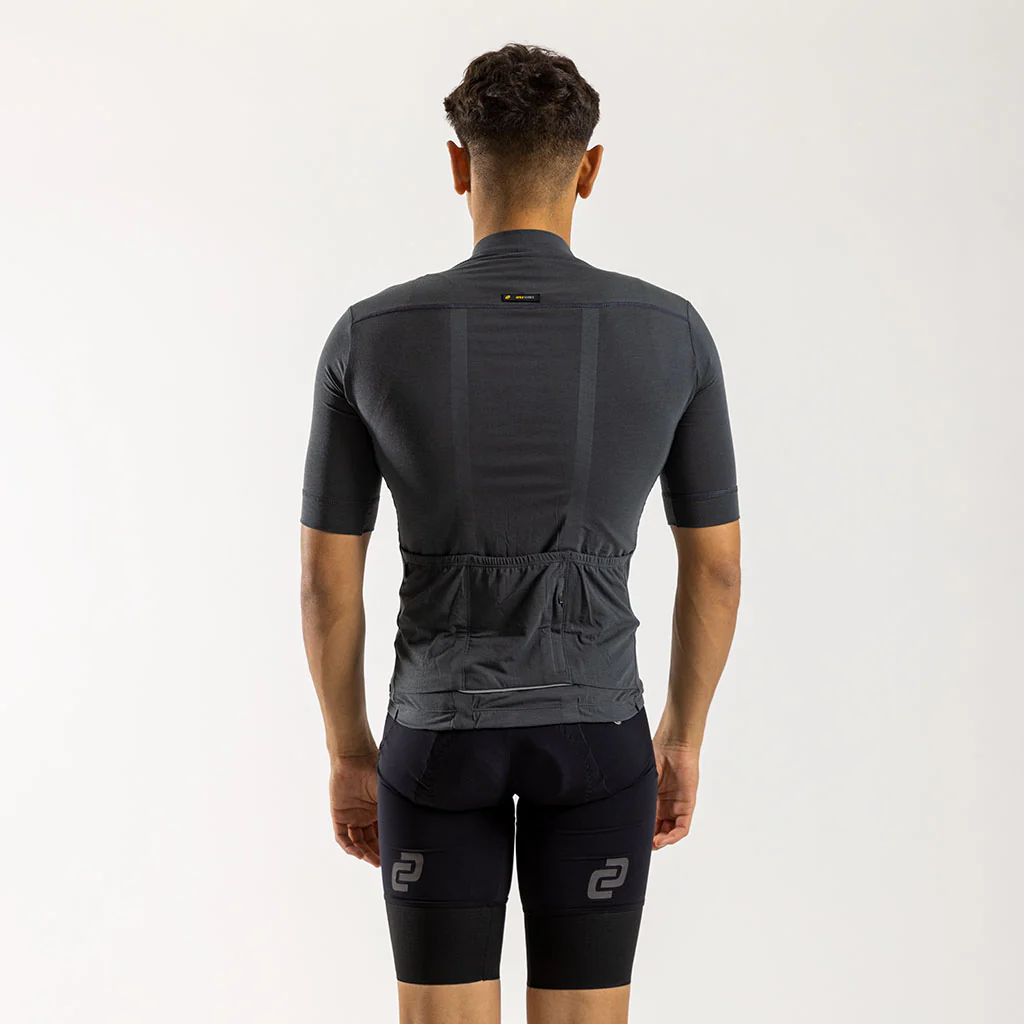 Men's Pecora Merino Cycling Jersey (Charcoal)