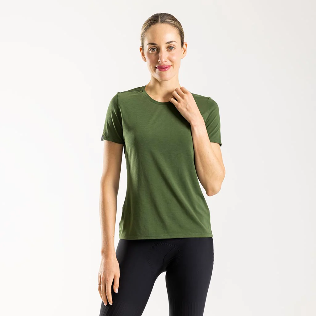 Women's Casual Merino T Shirt (Olive)