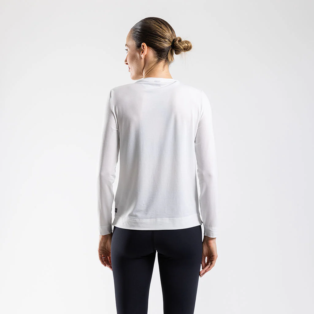 Women's Core Casual Long Sleeve T Shirt (White)
