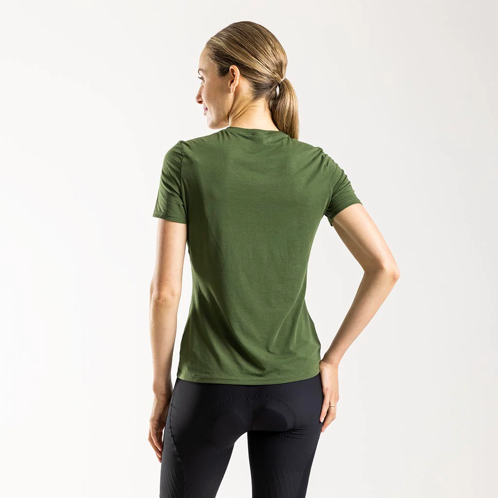 Women's Casual Merino T Shirt (Olive)