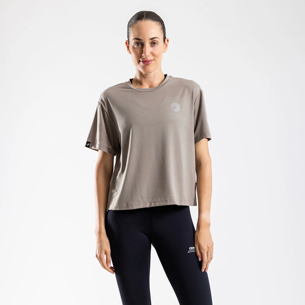 Women's Boxy Casual T Shirt (Stone)