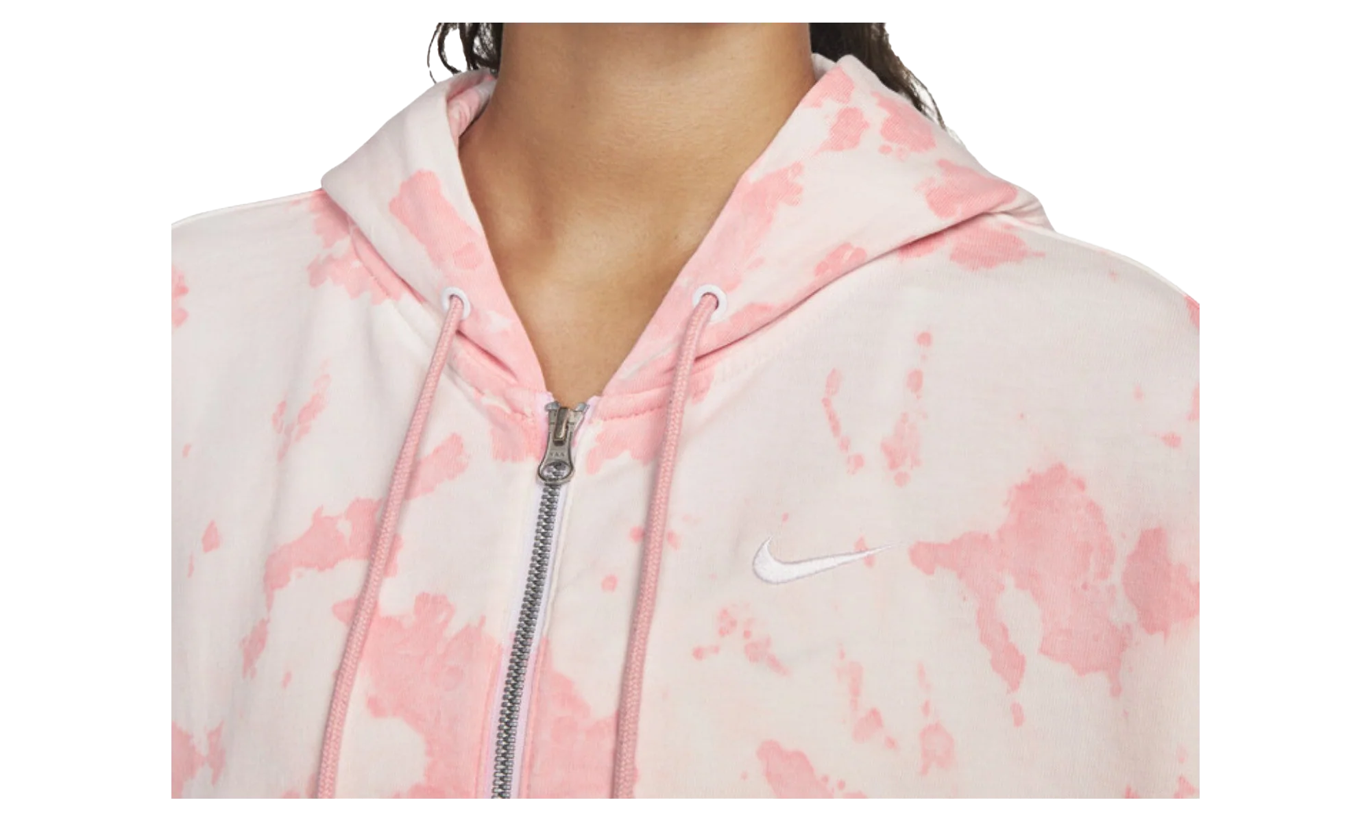 Full-zip Jersey Cloud-dye Hoodie Womens Style 
