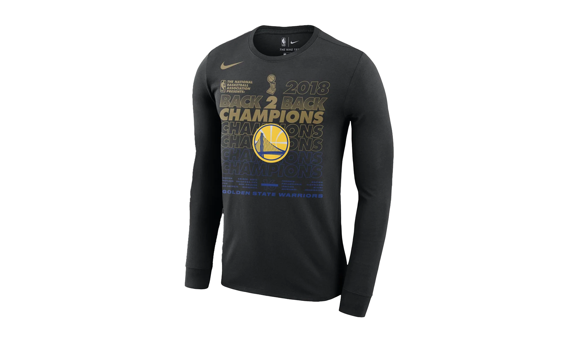 NBA GSW 2018 NBA Long Sleeve T-Shirt 