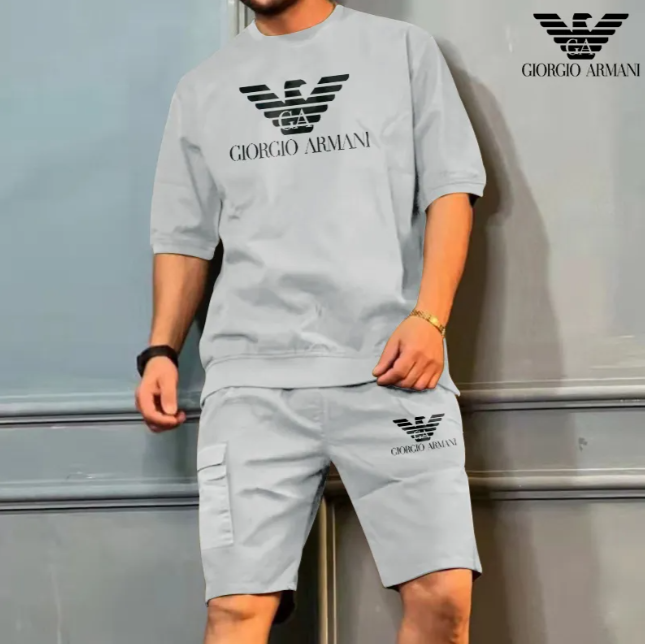 Męska wygodna, codzienna, prosta odzież sportowa (top + spodnie)