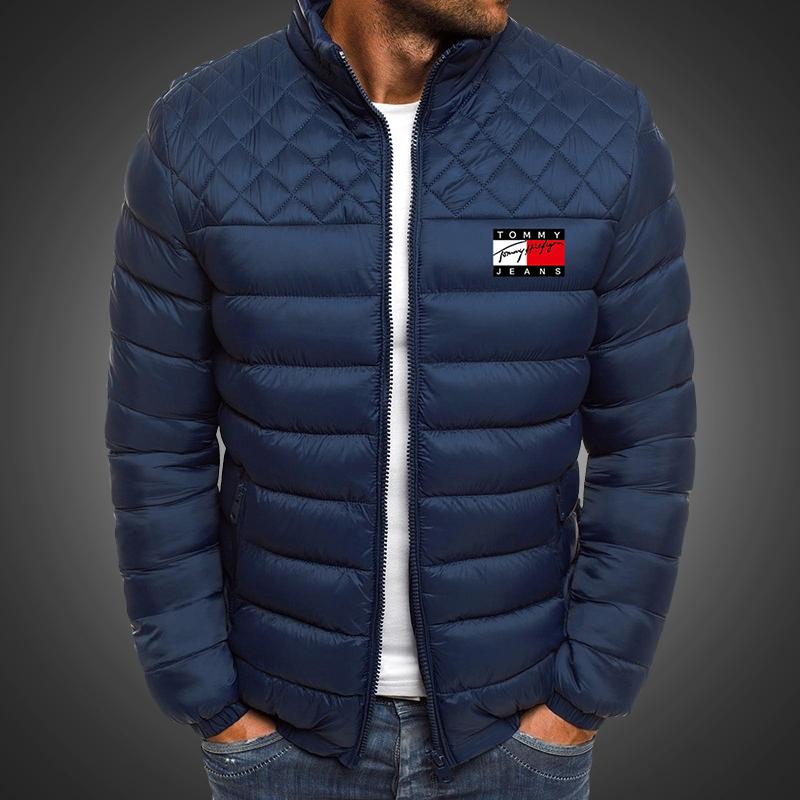 Insulated Down Jacket with Stand-Up Collar