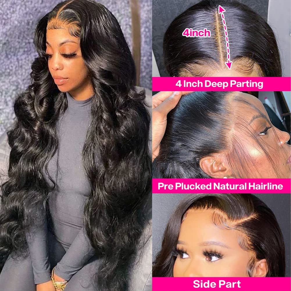 Pizazz 13x6 Body Wavy Lace Front Wig, Real Hair, 180 Density, HD Transparent Lace Front Wig, Women's Style 9A, Glue-Free Wig, Real Hair, Includes Baby Hair
