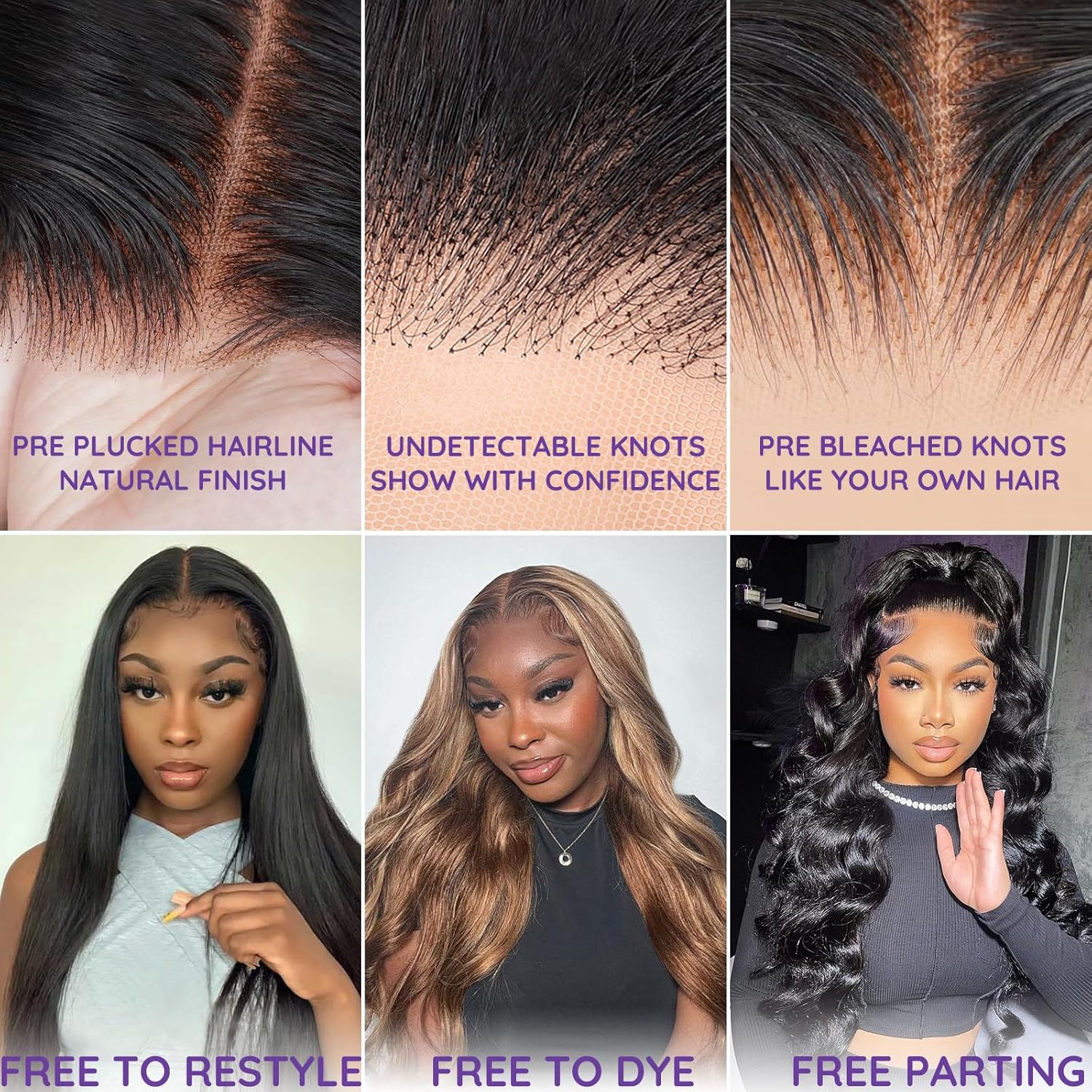 13x6mm Lace Front Hair Wig, 180 Density, HD Lace Front Hair Wig, Pre-Pulled Glue-Free Wig, 26 Inch