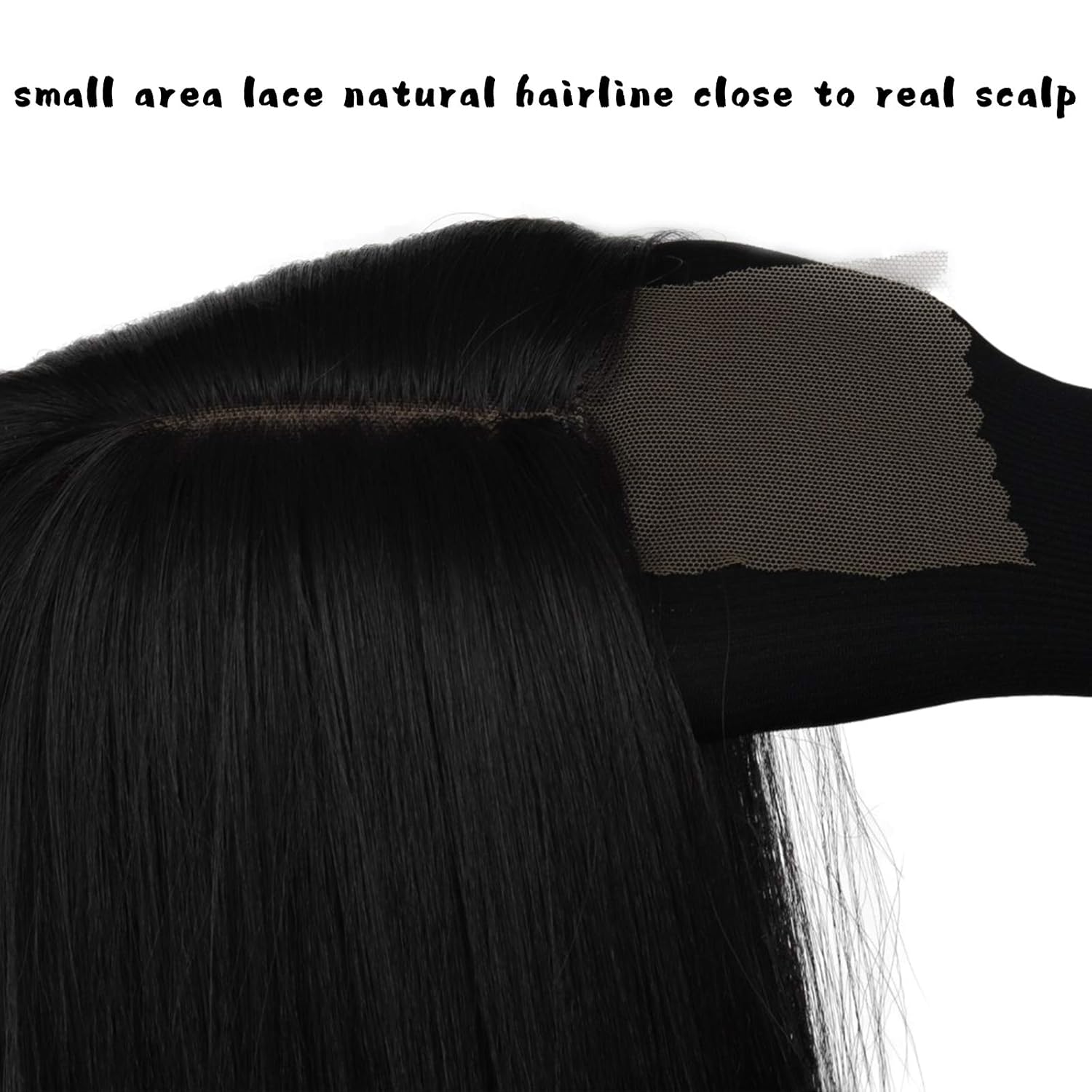 Xinran Women's Long Straight Black Wig, Synthetic Black Straight Wig, Natural Black Long Wig, 30 inches (approx. 76.2 cm) (Black)