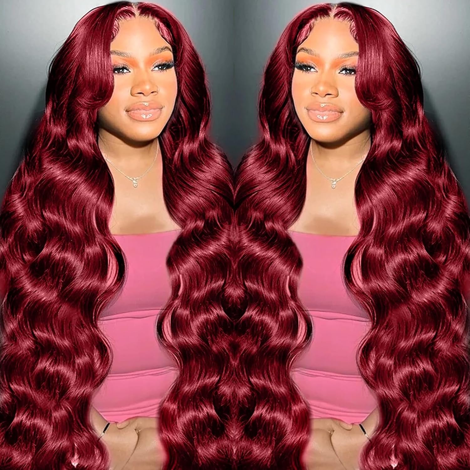 99J Burgundy Wig, Real Hair, 13x4cm, Body Wavy Lace Front Wig, Real Hair, 180 Density, Pre-Pulled, Glue-Free, Wine Red Lace Front Wig, Women's, 28 Inches (Approx. 71.1 cm)