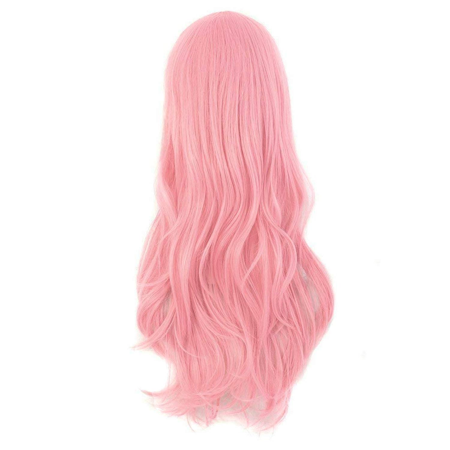 MapofBeauty 28-inch (70cm) Long Curly Hair Cosplay Wig (Pink)