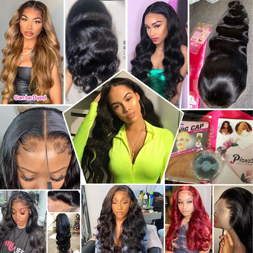 Pizazz 13x6 Body Wavy Lace Front Wig, Real Hair, 180 Density, HD Transparent Lace Front Wig, Women's Style 9A, Glue-Free Wig, Real Hair, Includes Baby Hair