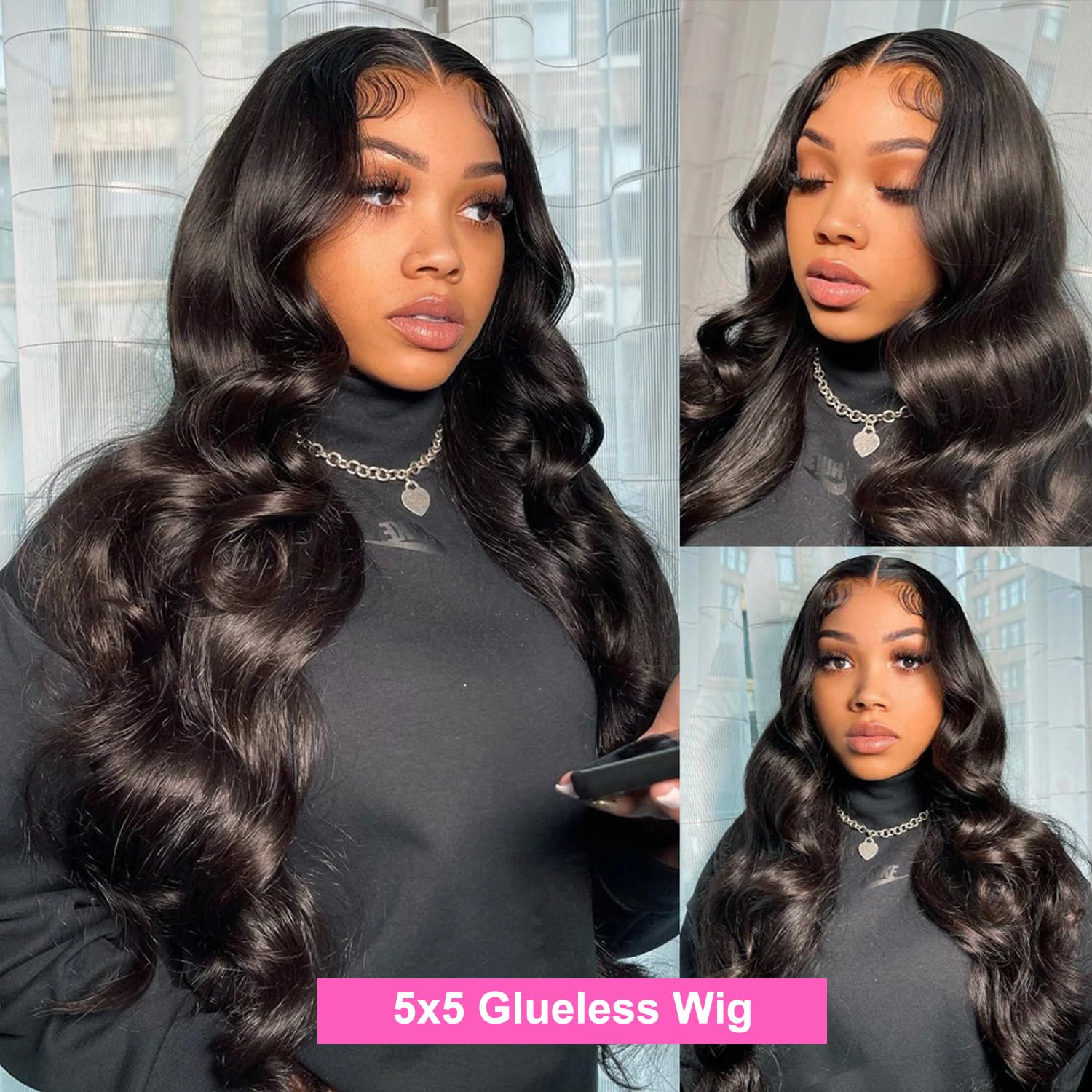 13x4 body wavy lace front wig, real hair, pre-plucked 180 density HD transparent lace front wig, human hair, suitable for women, glue-free wig, real hair, includes baby hair