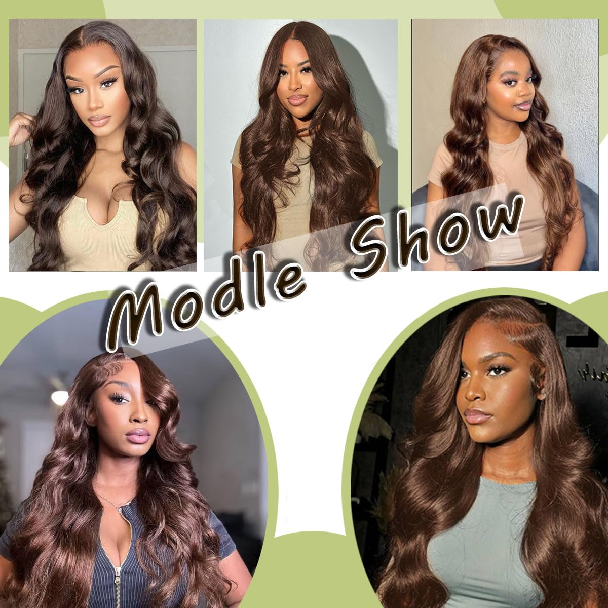 13x6 High Definition Lace Front Hair Stranded Real Hair Wave 200% Density Pre-Pulled Brown Wig, Chocolate Brown Lace Front Wig, 24 Inches (Approx. 60.0 cm), Women's Style