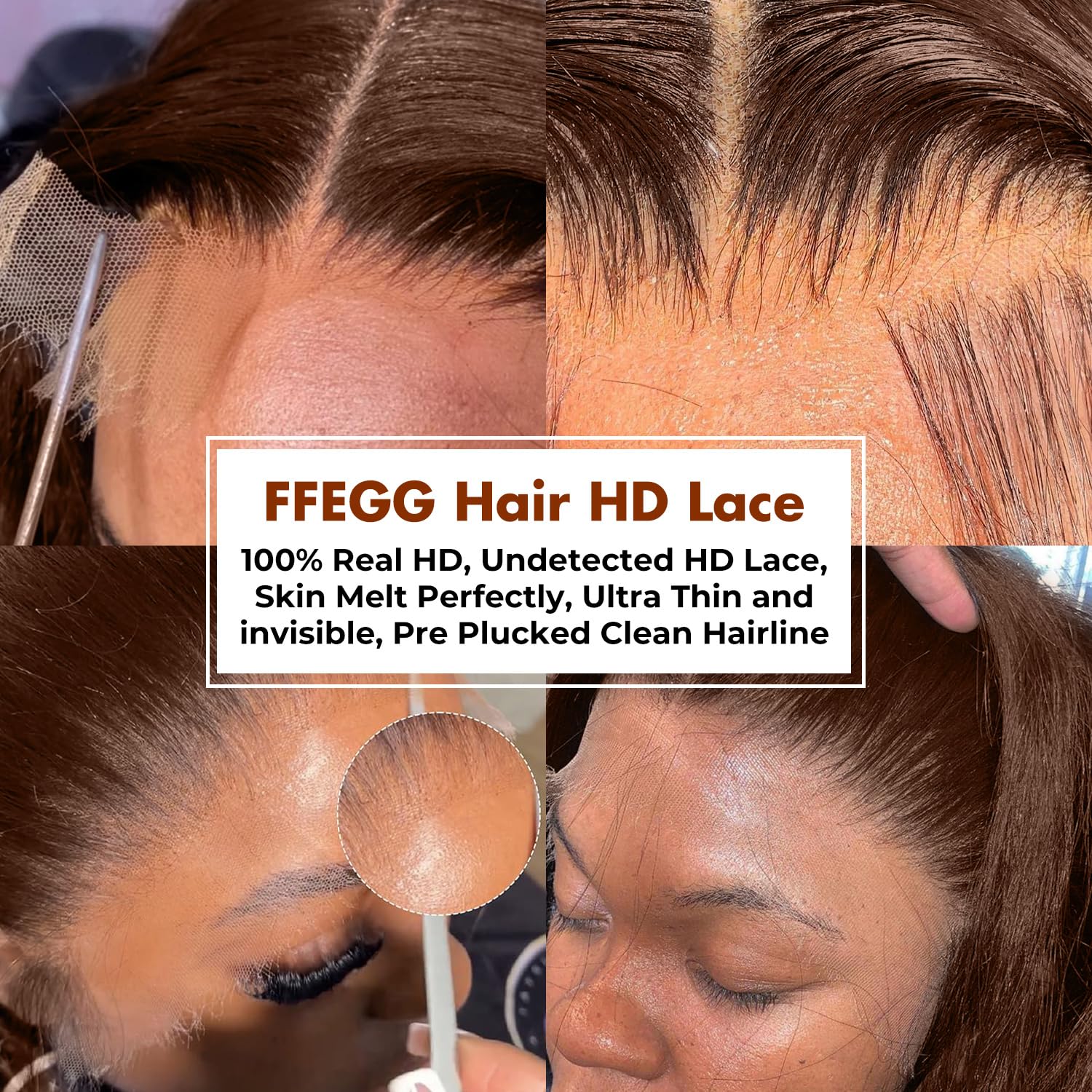 13x6 SKINLIKE True High Definition Lace Front Wig 250% Density Chocolate Brown Deep Curly Lace Front Wig Real Hair 0.10mm Ultra-Thin High Definition Lace Pre-Sampling Baby Hair Brazilian Wig 22 Inches