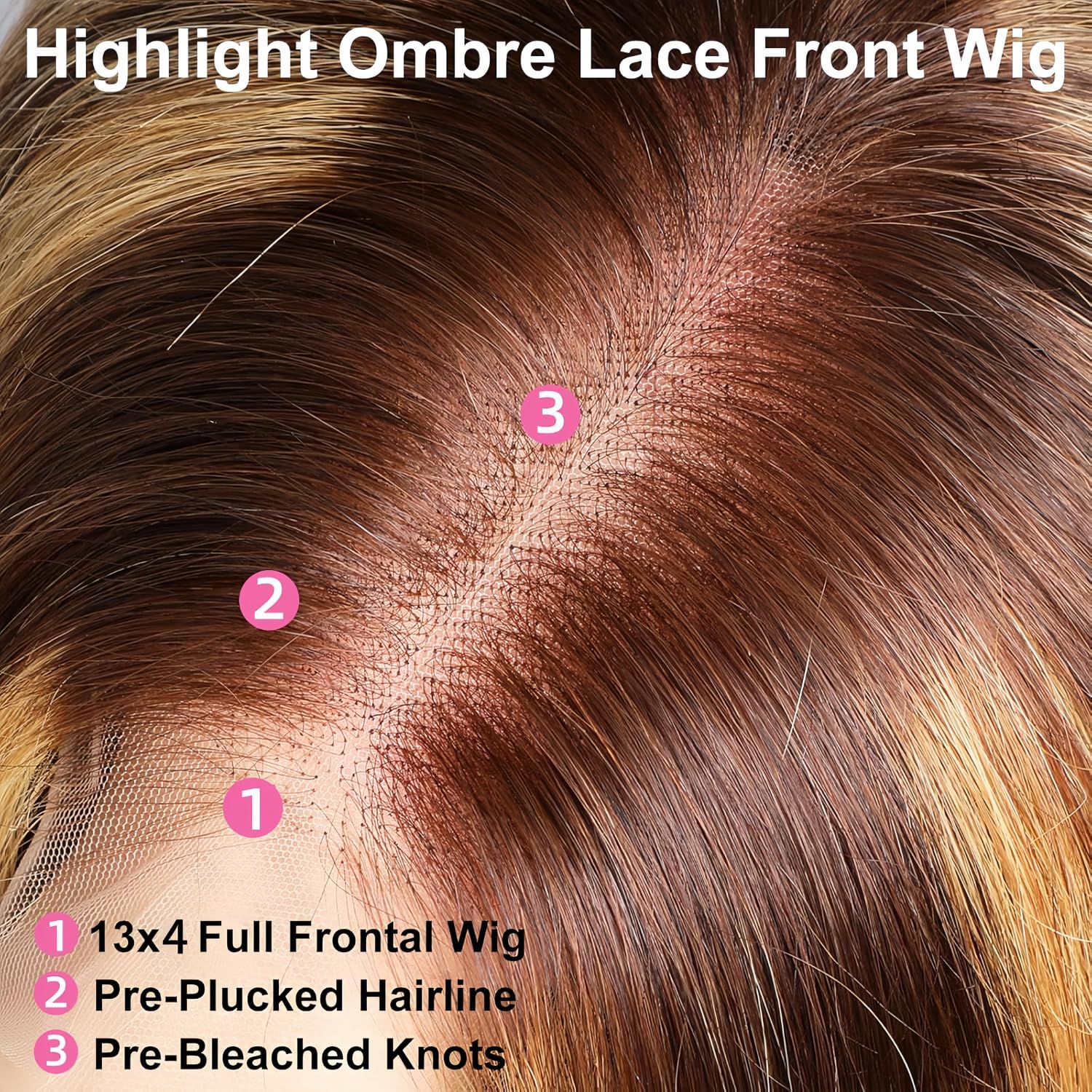 NVL Lace Front Wig, Real Human Hair Pre-plucked Baby Hair 200 Density 13x4 HD Transparent Straight Lace Front Wig, Suitable for Women, Real Hair, No Glue (4/27 High Gloss Deep Wave Lace Front Wig, 22 inches)