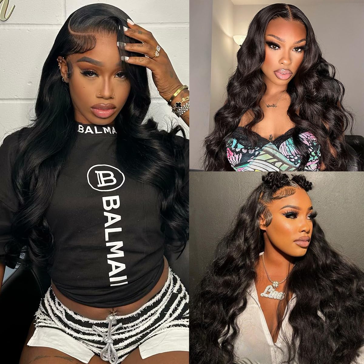 Worldnewhair 13x6 Lace Front Wig with Wavy Body, 24 Inches - 200% Density, Glue-Free, Real Hair, 13x6 Lace Front Wig, Suitable for Black Women