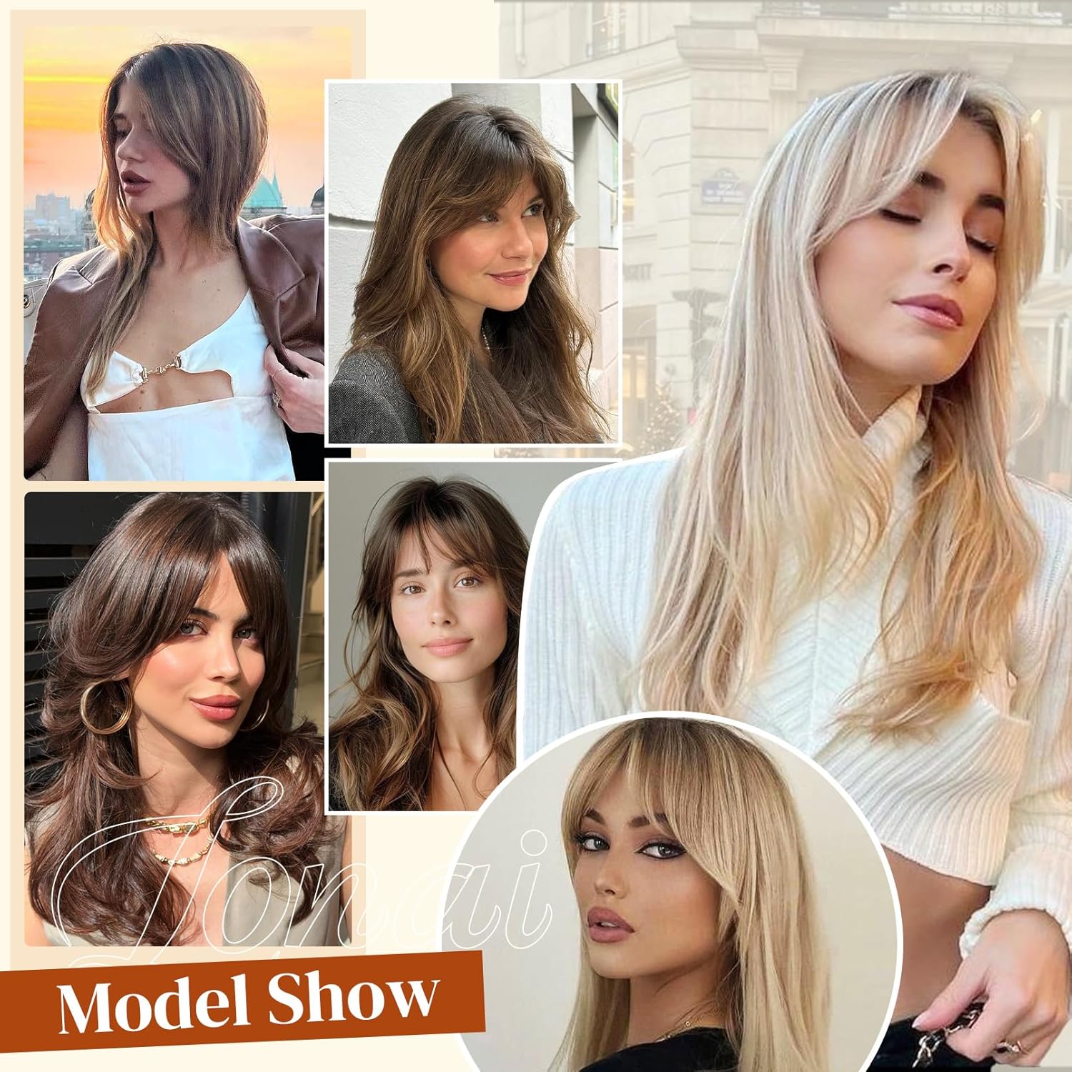 LONAI Human Hair Accessory, 10-inch 100% Human Hair Accessory, suitable for thinning hair, large hand-woven area covers natural hair accessory, women's everyday wear, 5 inches x 3.5 inches (approx. 12.7 x 8.9 cm), silk base, chocolate brown, gold.