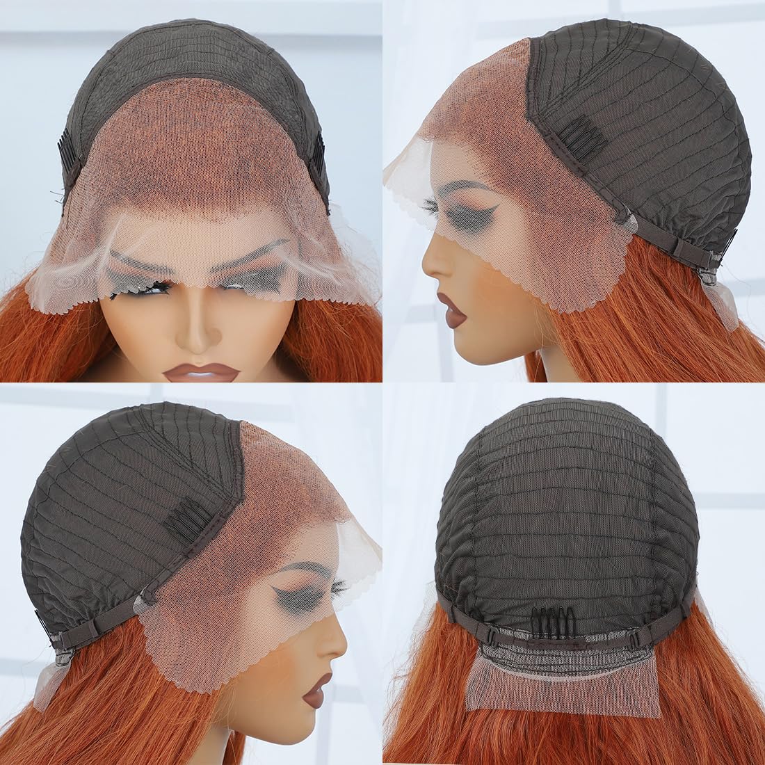 Ginger Orange Front Lace Wig, Pre-Pulled and Ready to Wear, 13x4 HD, Glue-Free, Body Wavy Ginger Lace Front Wig, Women's Natural Look, Synthetic Heat-Resistant Fiber Ginger Wig (26 inches (approx. 50.6 cm), Ginger Orange)