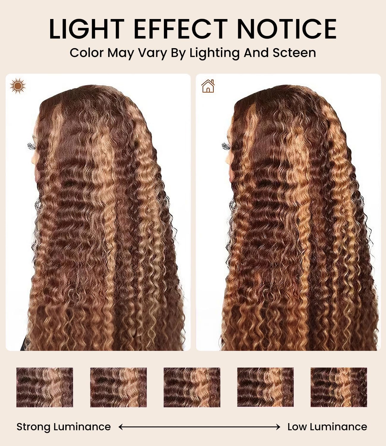 Glue-free, pre-cut, high-gloss, gradient deep wave lace front wig, 180mm density, 5x5mm HD lace closure, suitable for Black women, suitable for beginners, 24 inches.