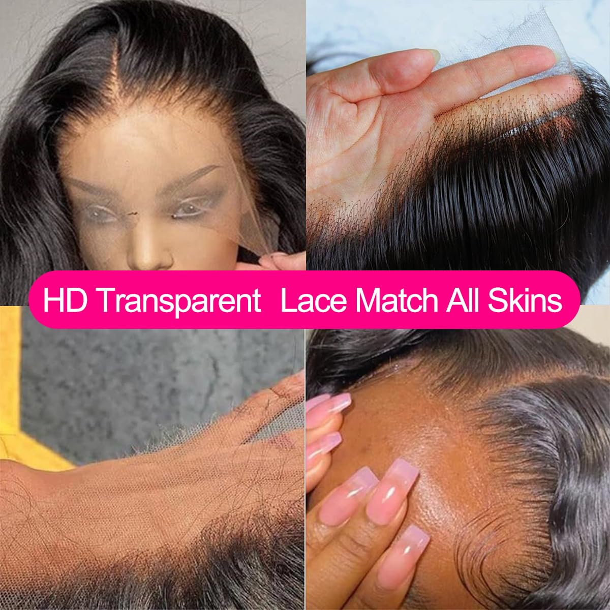 Worldnewhair 13x6 Lace Front Wig with Wavy Body, 24 Inches - 200% Density, Glue-Free, Real Hair, 13x6 Lace Front Wig, Suitable for Black Women