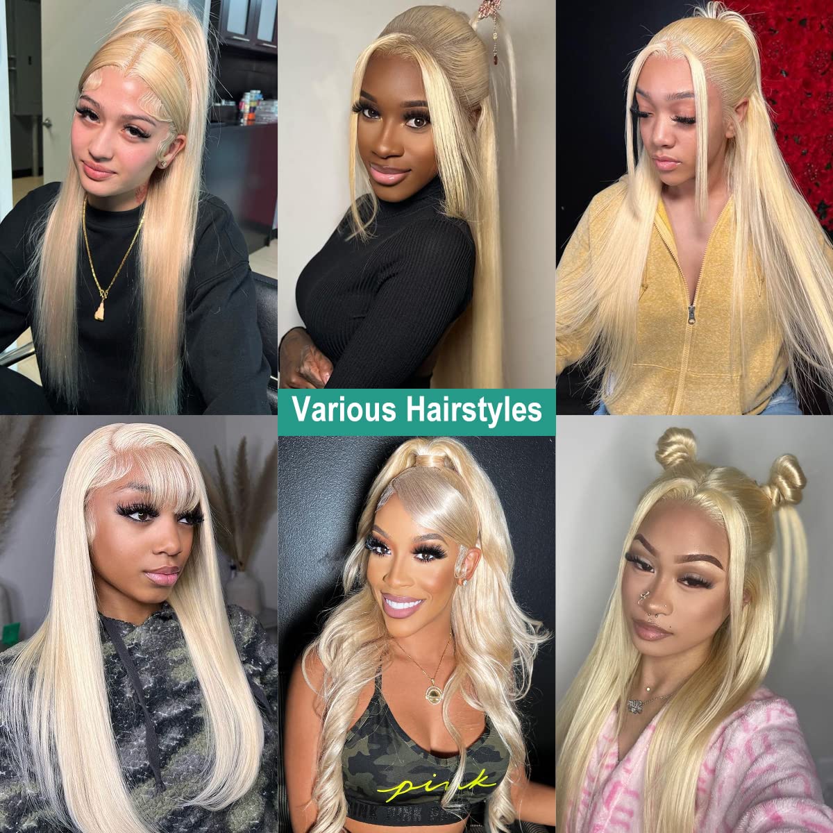 26-inch 613 HD Lace Front Wig - Straight Gold Lace Front Wig - Pre-extruded, Glue-free 613 Gold Lace Front Wig - Real Hair 13x4 Straight Hair