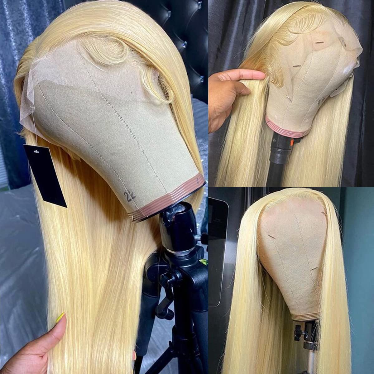 26-inch 613 HD Lace Front Wig - Straight Gold Lace Front Wig - Pre-extruded, Glue-free 613 Gold Lace Front Wig - Real Hair 13x4 Straight Hair