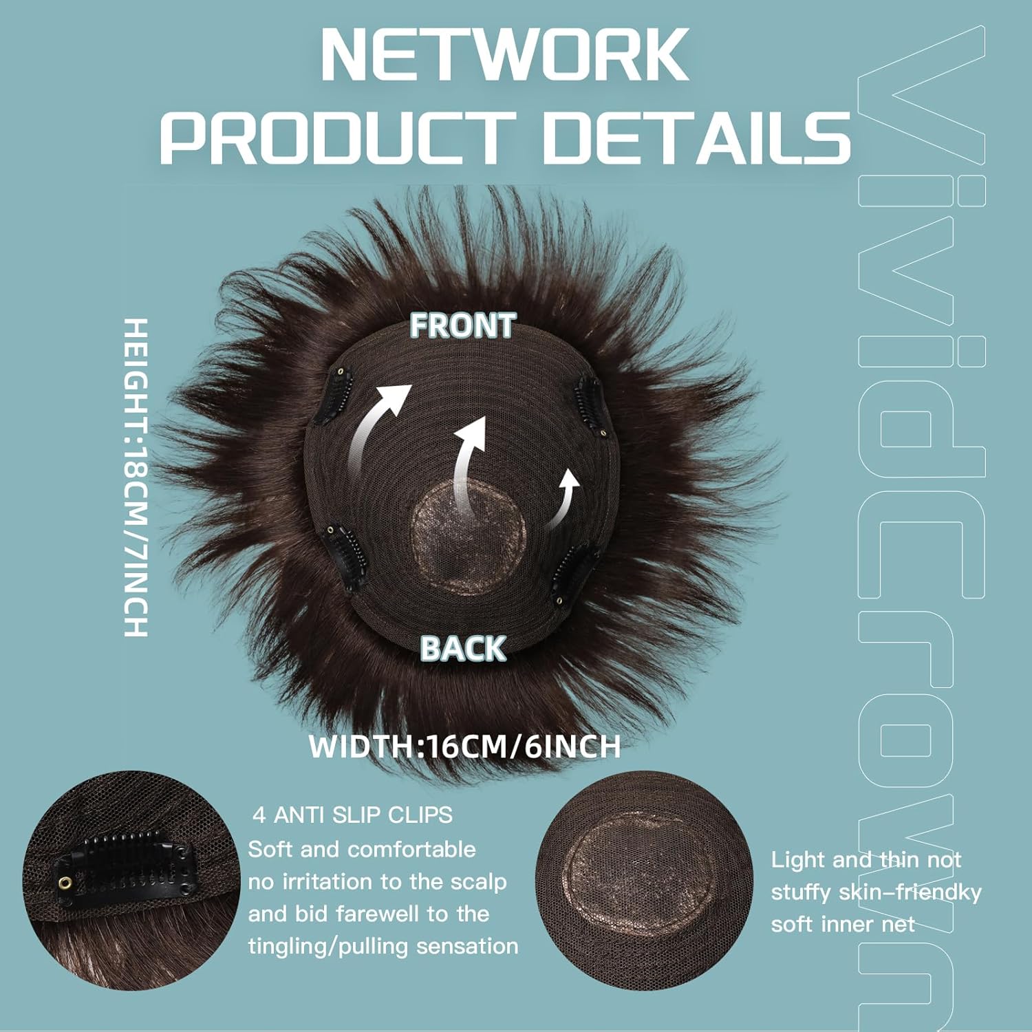 Toupee for Men Human Hair Men‘s Black Wig Short Straight Fluffy Realistic Hair Wig Thin Skin Daily Party Costume Wigs for Male Guy (dark brown)。