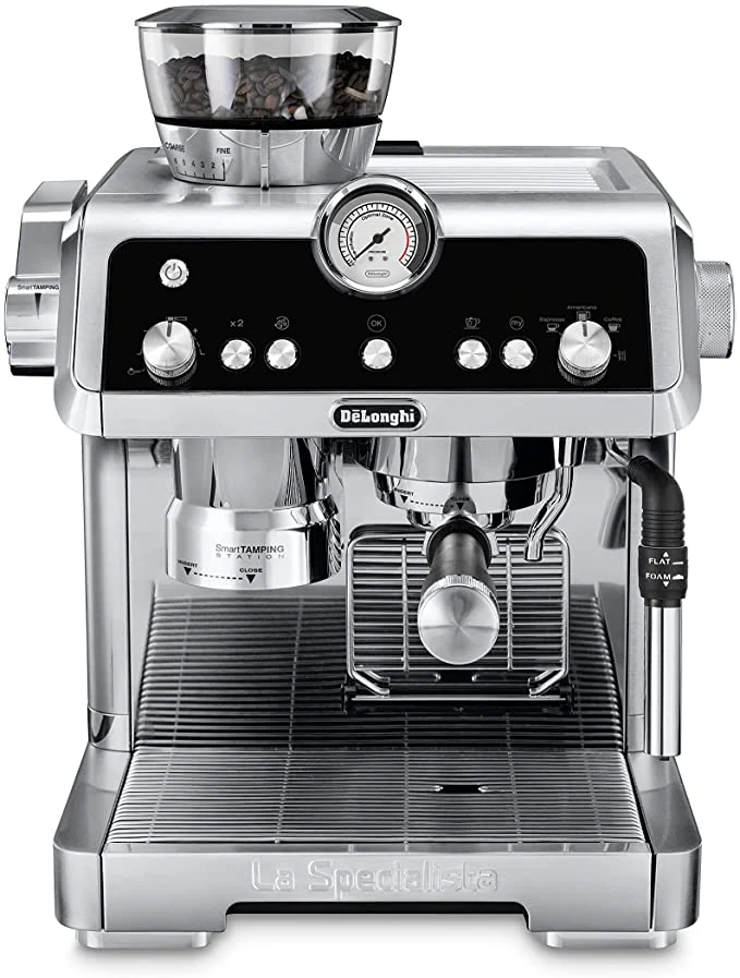 De'Longhi La Specialista Espresso Machine with Sensor Grinder, Dual Heating System, Advanced Latte System & Hot Water Spout for Americano Coffee or Tea, Stainless Steel
