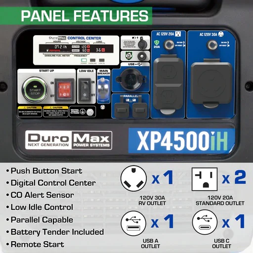 XP4500iH 4500-Watt 223cc Dual Fuel Digital Inverter Hybrid Portable Generator with CO Alert