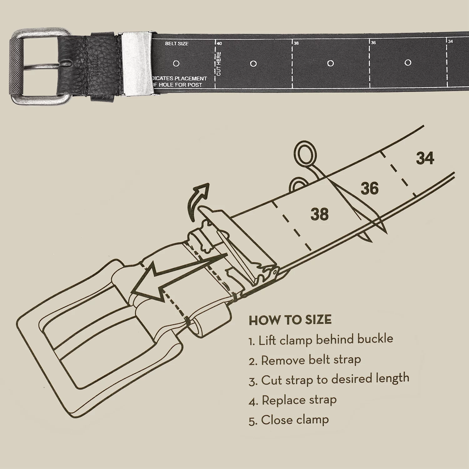 Men's Cut-To-Fit Leather Belt