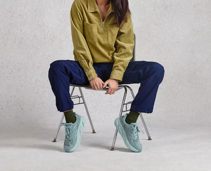 All Gender Clifton L Suede - Grey Mist / Misty Blue