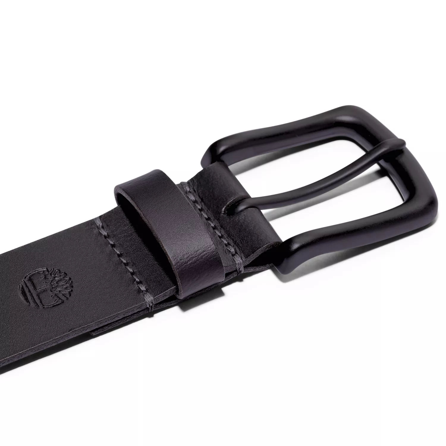 Men's Black-Buckle Leather Belt