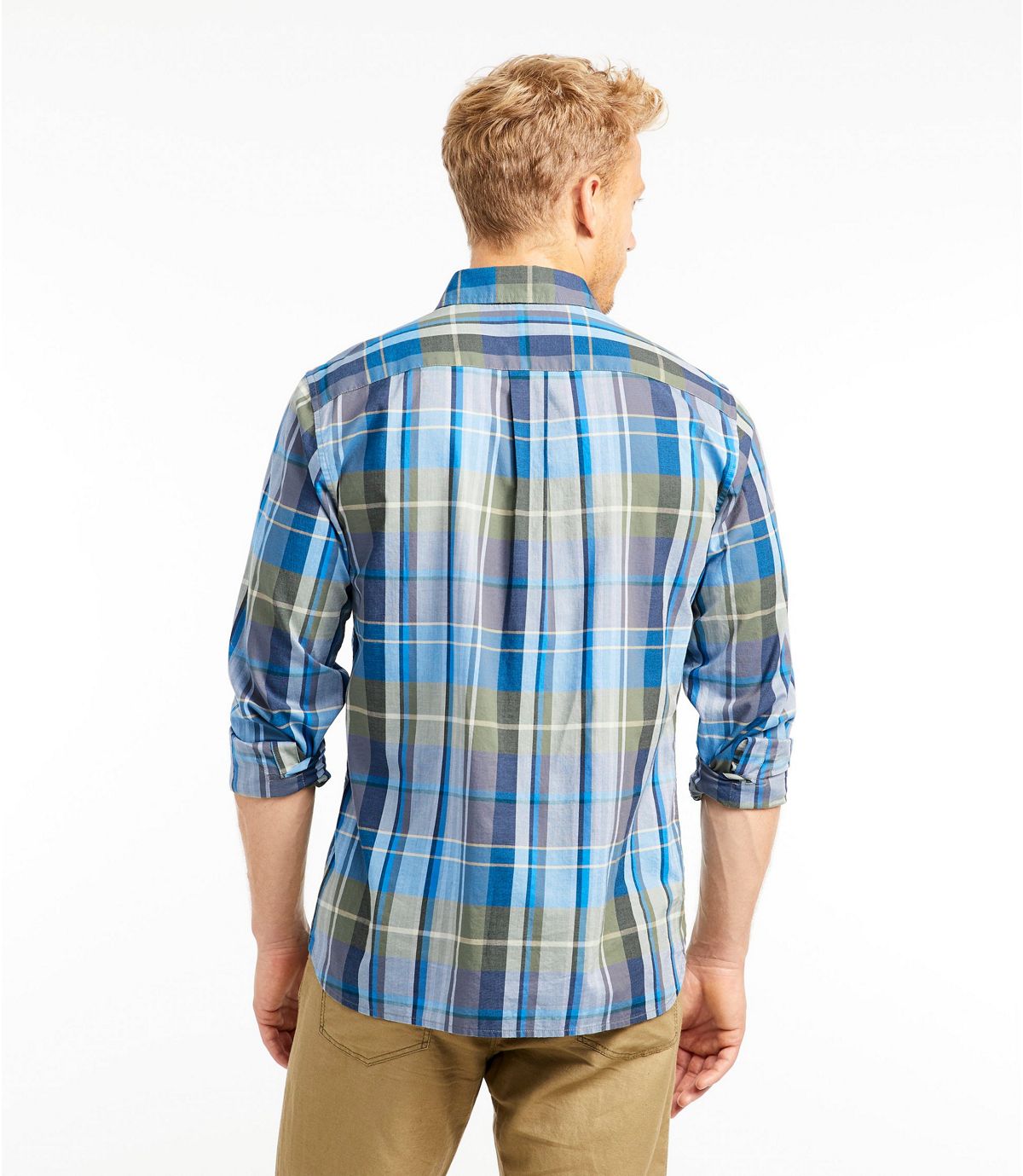 L.L.Bean Men's Signature Madras Shirt, Long-Sleeve, Plaid