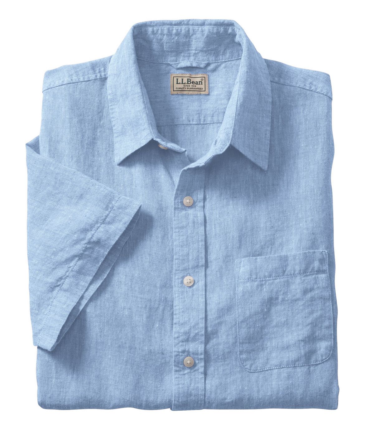 L.L.Bean Men's L.L.Bean Linen Shirt, Slightly Fitted Short-Sleeve