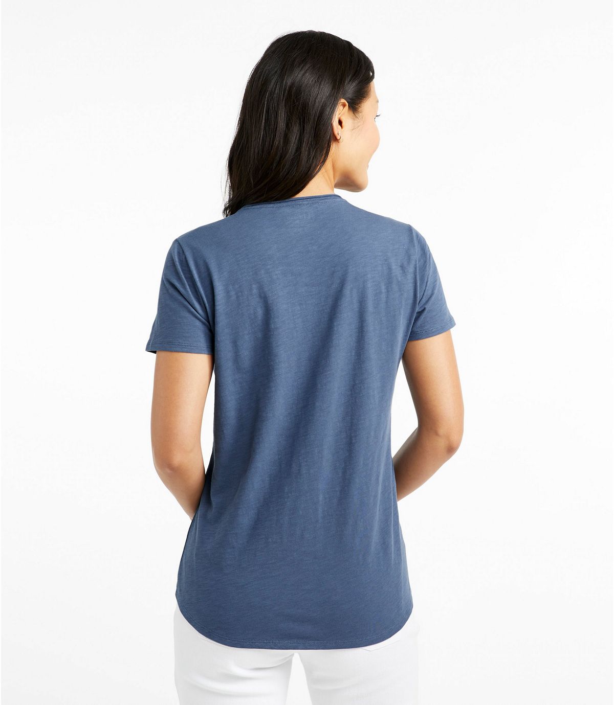 L.L.Bean Women's Organic Cotton Tee, V-Neck Short-Sleeve Graphic