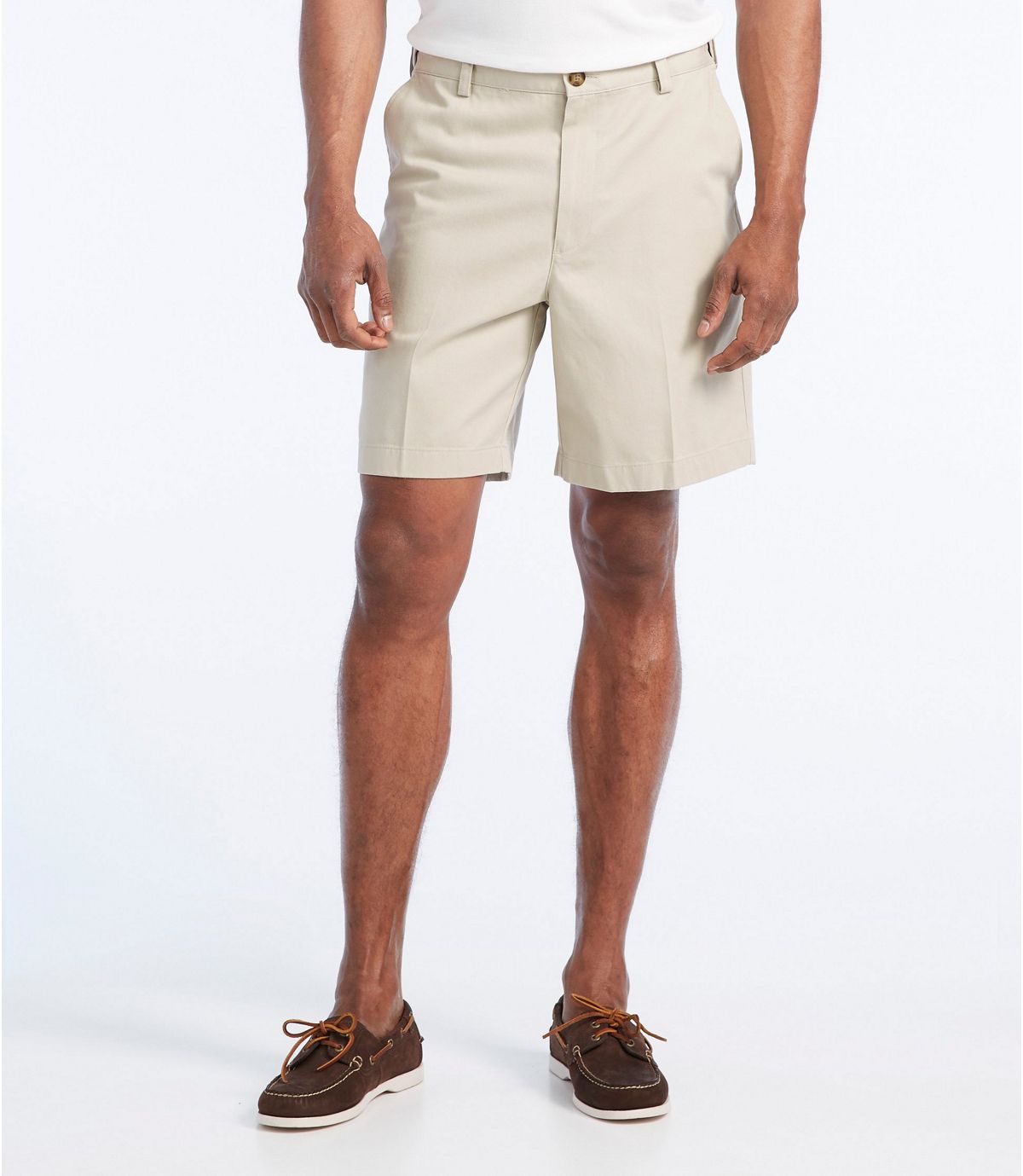L.L.Bean Men's Wrinkle-Free Double L® Chino Shorts, Hidden Comfort Waist Plain Front 8" Inseam