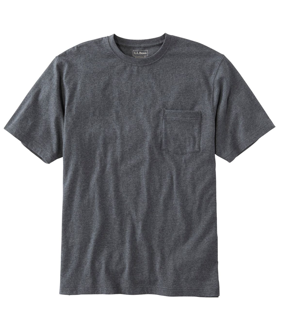 L.L.Bean Men's Carefree Unshrinkable Tee with Pocket, Traditional Fit