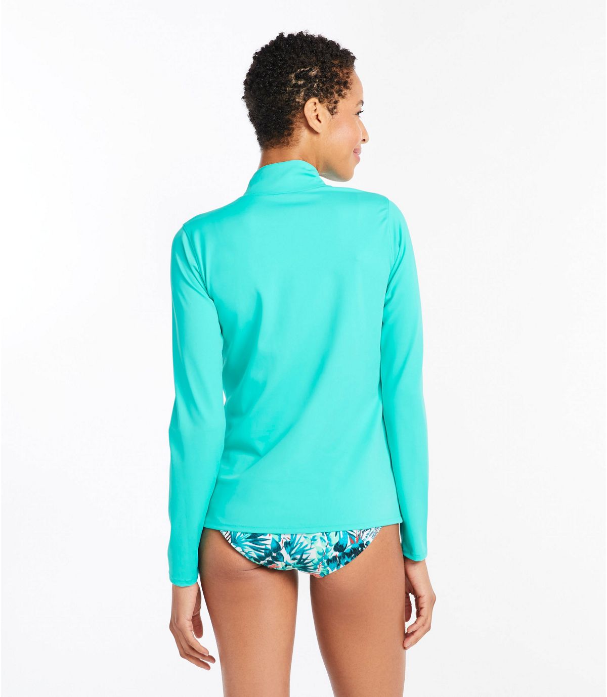 L.L.Bean Women's Saltwater Essentials Swimwear, Full-Zip Rash Guard