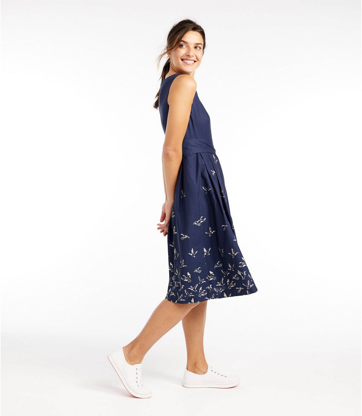 L.L.Bean Women's Signature Poplin Dress, Print