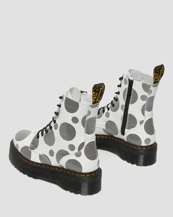 Jadon Polka Dot Smooth Leather Platform Boots,MEN'S PLATFORMS,no.446