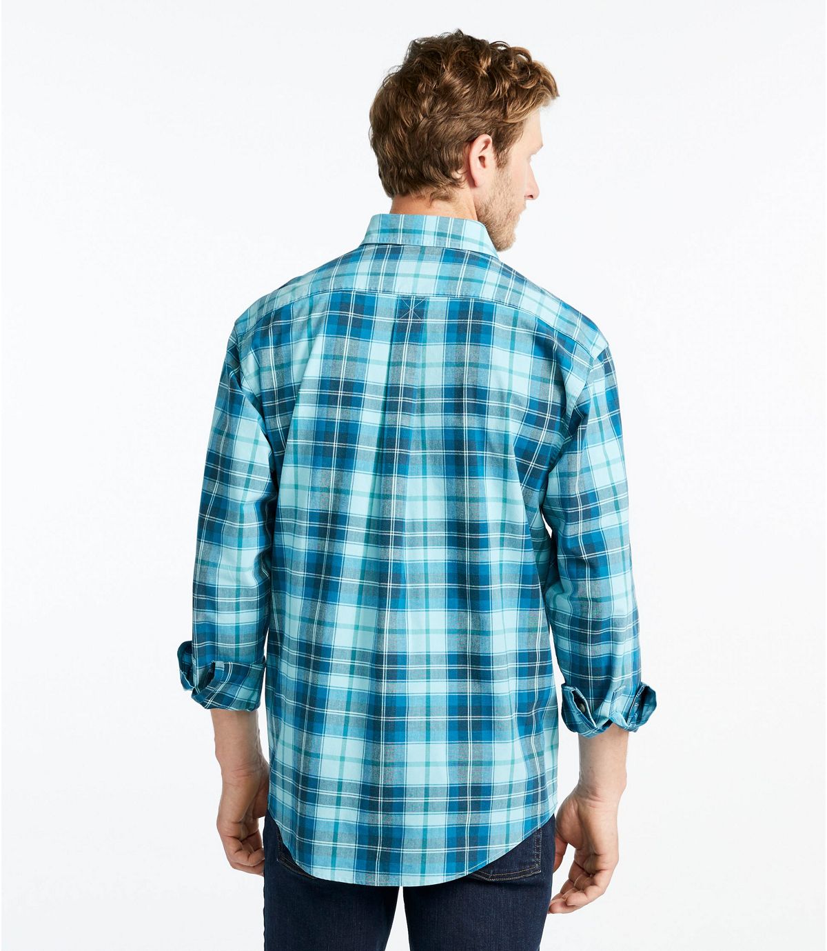 L.L.Bean Men's Sunwashed Canvas Shirt, Traditional Fit Plaid