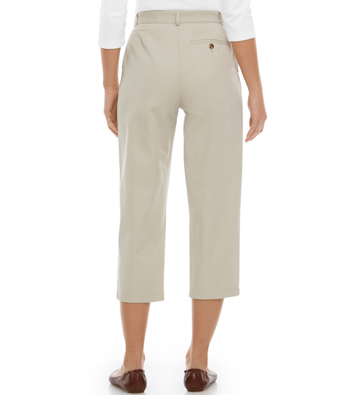 L.L.Bean Women's Wrinkle-Free Bayside Pants, Cropped Original Fit Hidden Comfort Waist