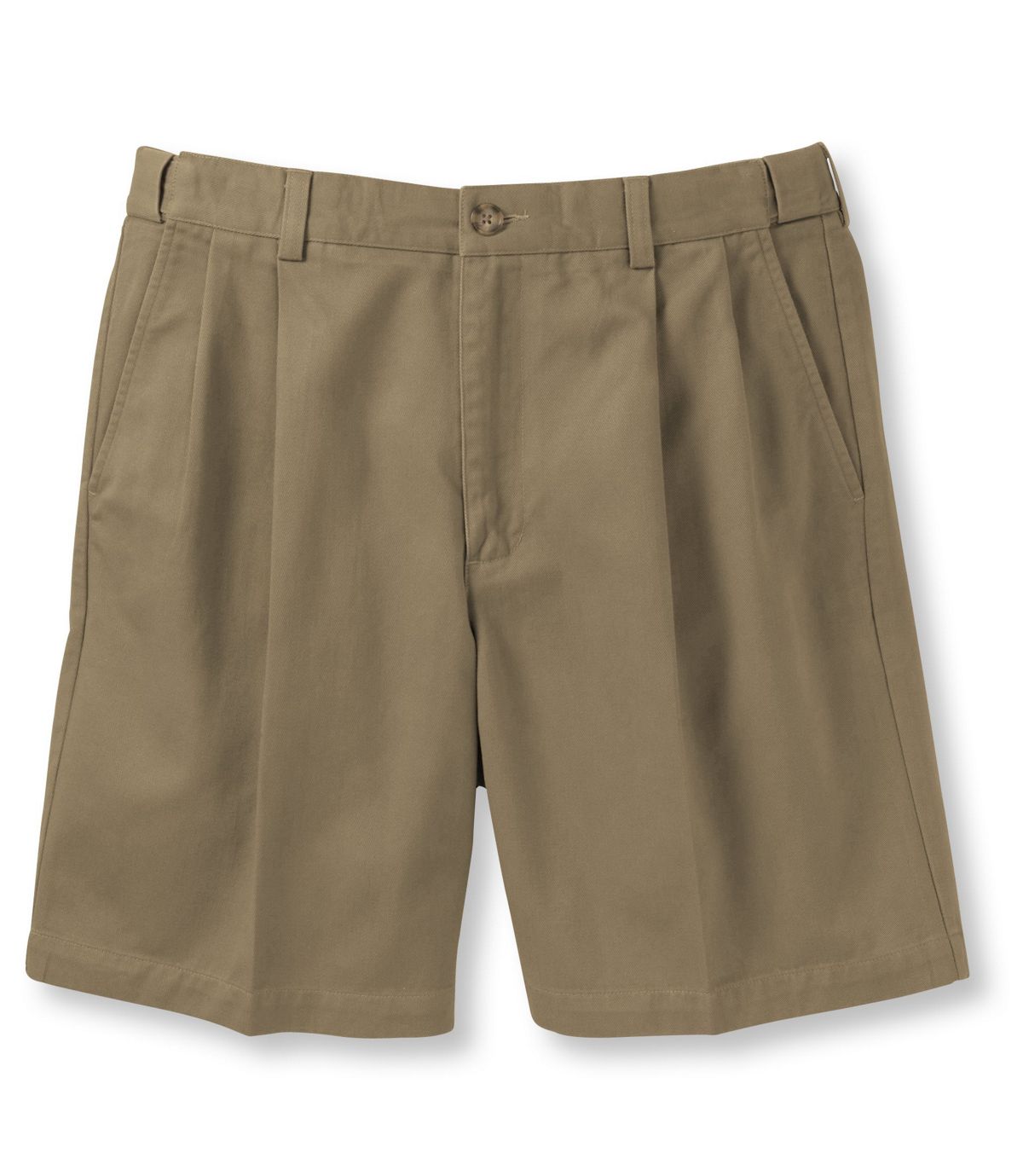 L.L.Bean Men's Wrinkle-Free Double L® Chino Shorts, Natural Fit Pleated Hidden Comfort 8" Inseam