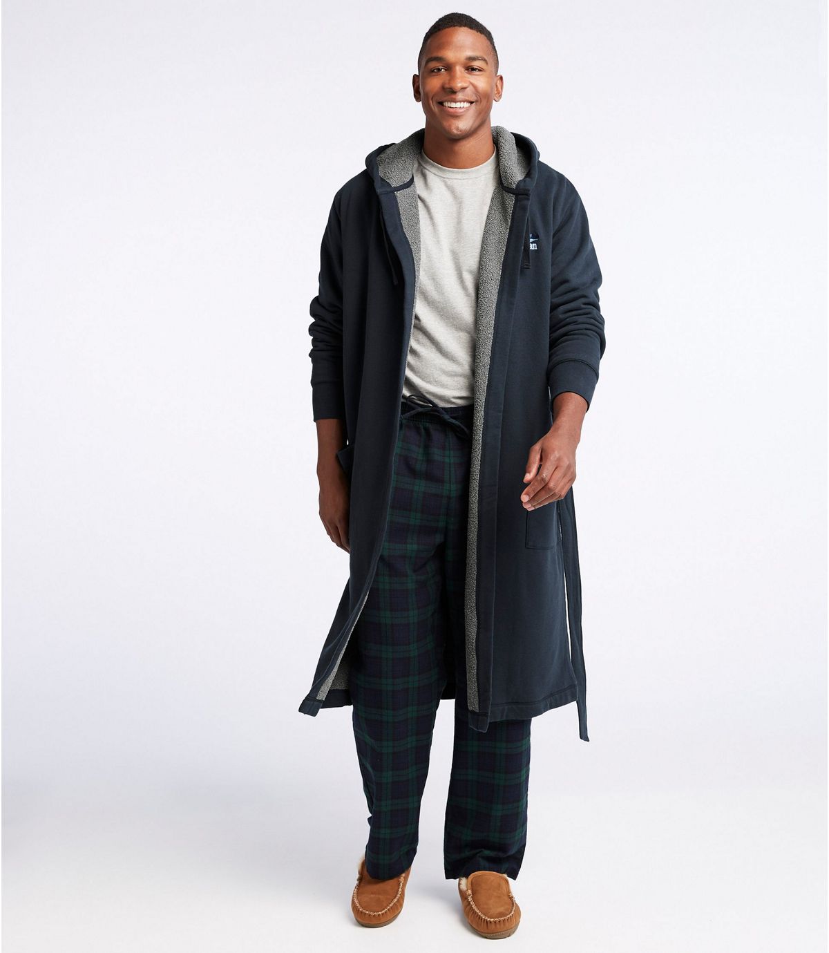 L.L.Bean Men's Rugby Robe, Fleece-Lined