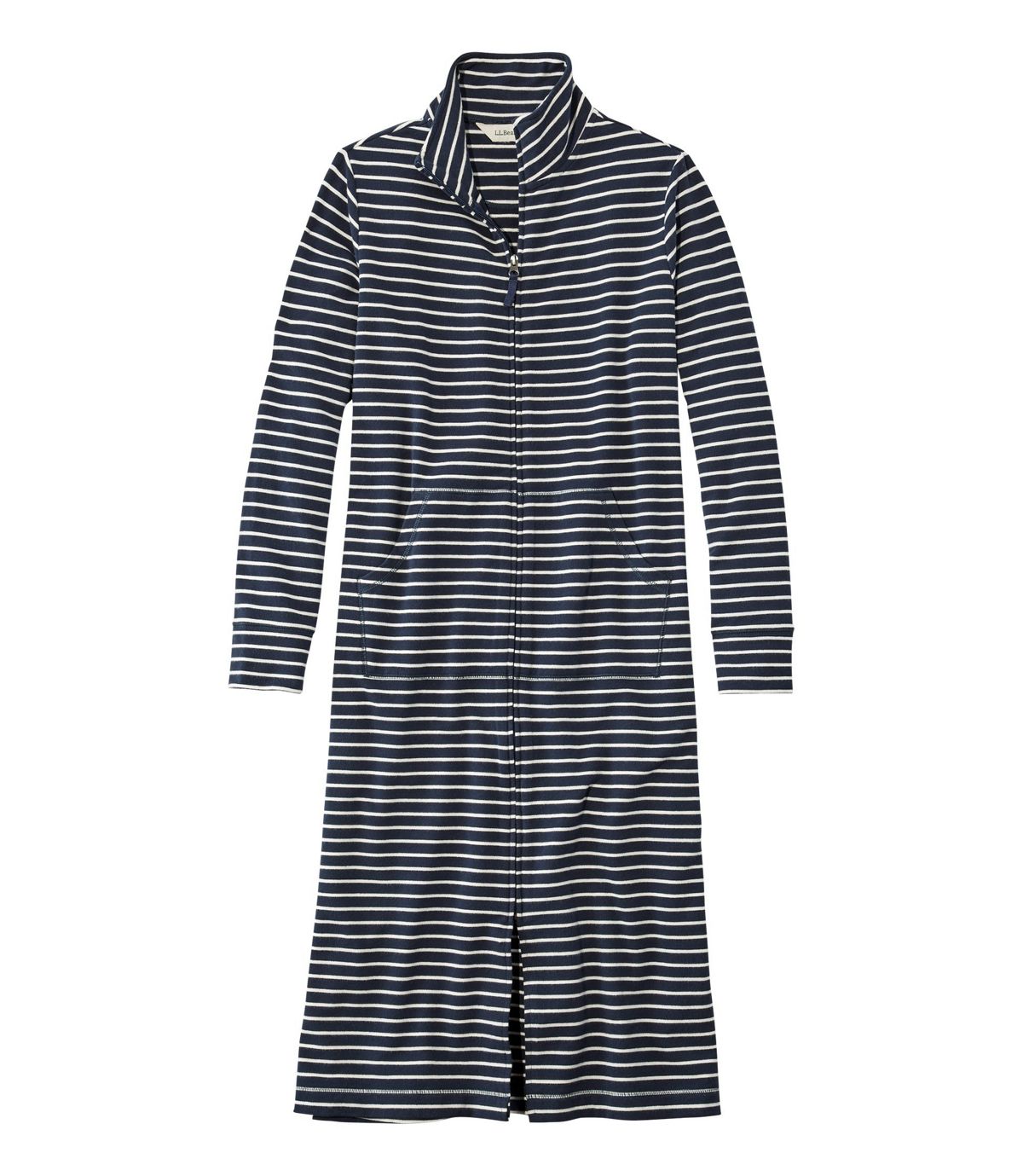 L.L.Bean Women's Ultrasoft Sweatshirt Robe, Stripe