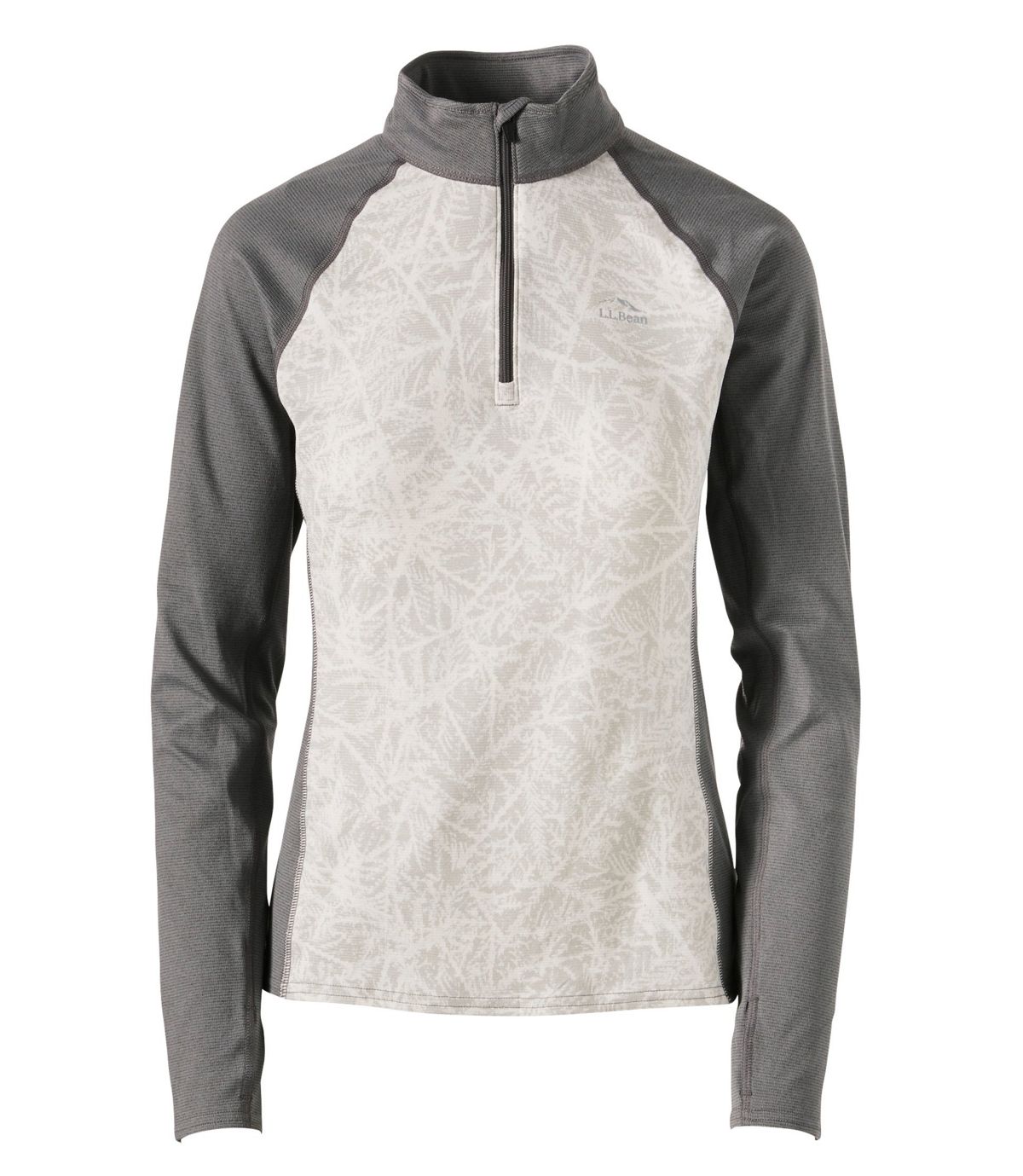 L.L.Bean Women's L.L.Bean Midweight Base Layer, 1/4 Zip, Print