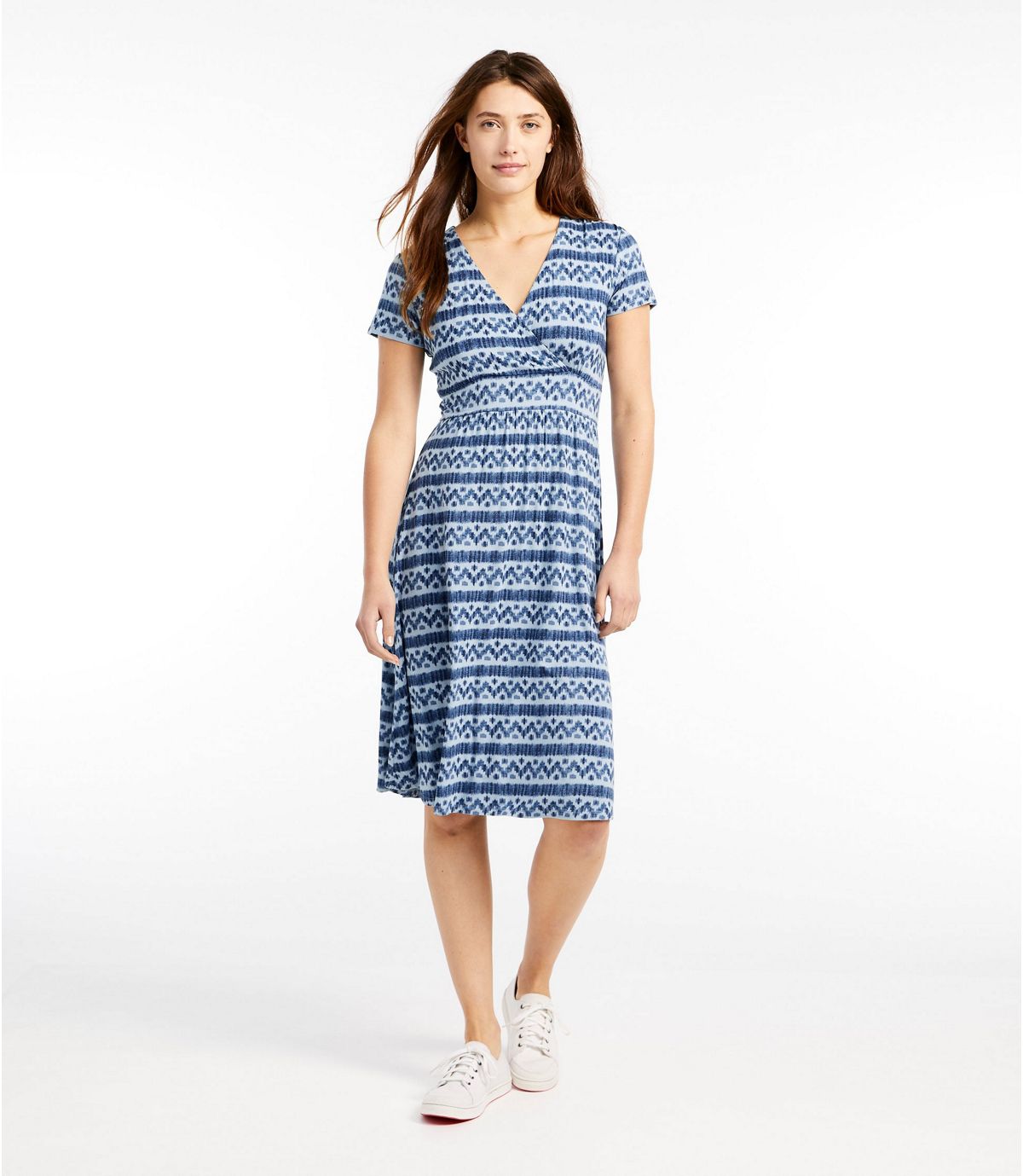 L.L.Bean Women's Summer Knit Dress, Short-Sleeve Stripe