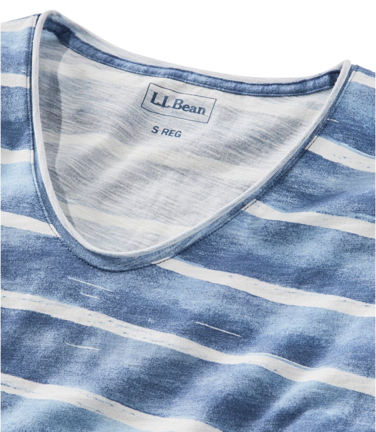 L.L.Bean Women's Organic Cotton Tee, V-Neck Short-Sleeve Print