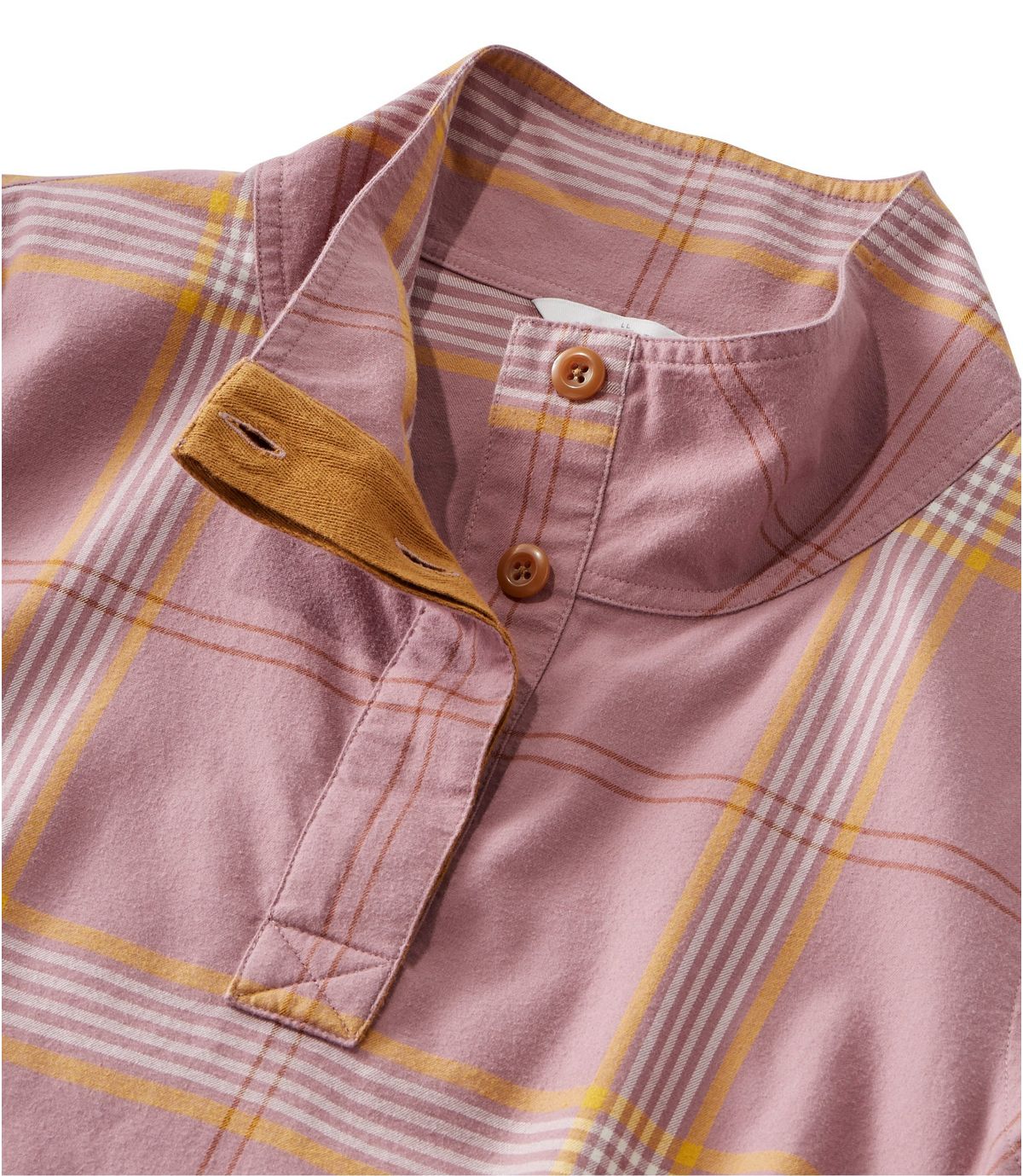 L.L.Bean Women's Signature Brushed Cotton Mockneck Shirt, Pattern