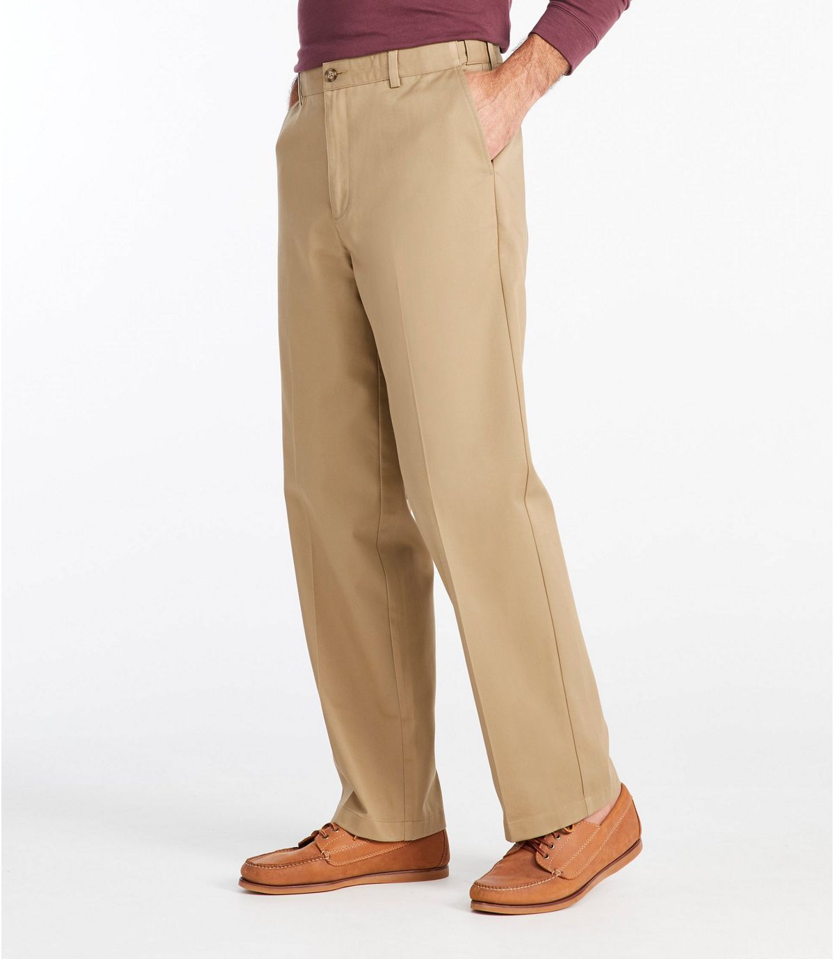 L.L.Bean Men's Wrinkle-Free Double L® Chinos, Natural Fit Hidden Comfort Plain Front